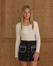 Teen Ribbed Long Sleeve | Ivory | Rylee & Cru