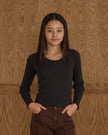 Teen Ribbed Long Sleeve | Black | Rylee & Cru