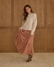 Tiered Midi Skirt (Ladies)| Red Plaid | Rylee & Cru