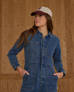 Ladies Long Sleeve Coverall | Indigo Denim | Rylee & Cru