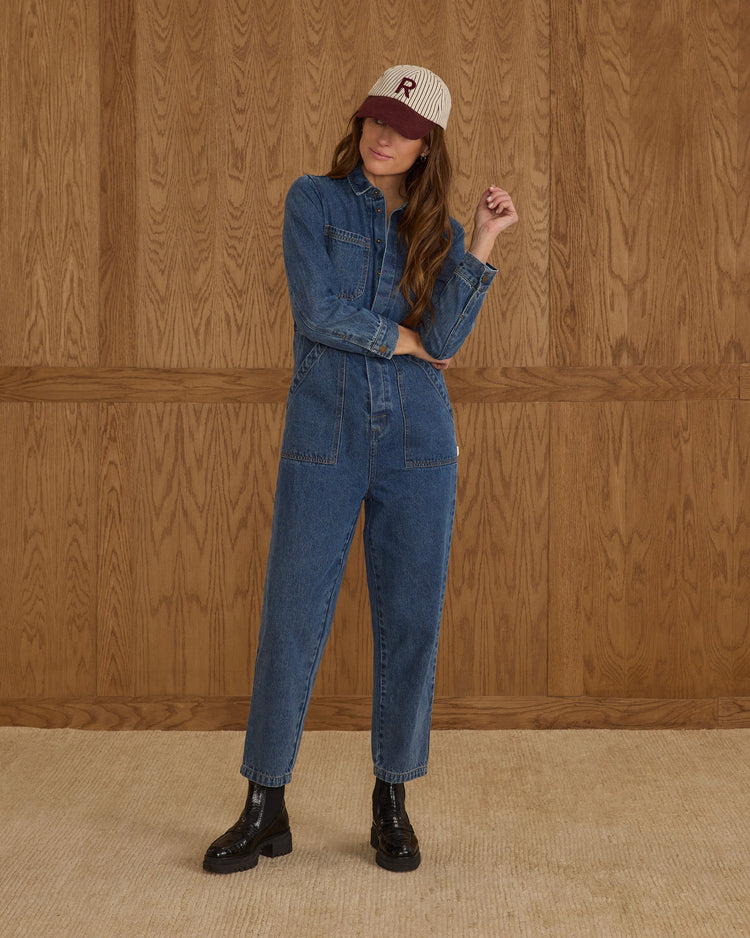 Ladies Long Sleeve Coverall | Indigo Denim | Rylee & Cru