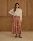 Tiered Midi Skirt (Ladies)| Red Plaid | Rylee & Cru