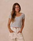 Ladies Pointelle Tee | Seafoam | Rylee & Cru