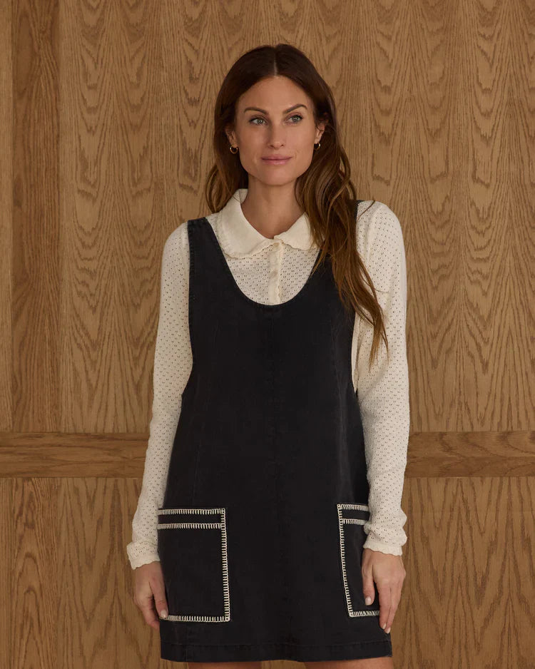 Ladies  Overall Dress | Washed Black | Rylee & Cru