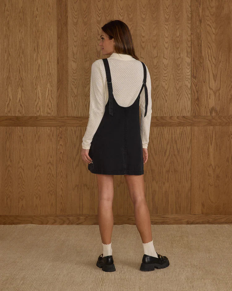 Ladies  Overall Dress | Washed Black | Rylee & Cru