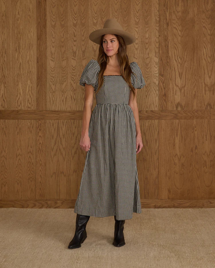 Ladies Chiara Dress | Black Gingham | Rylee & Cru