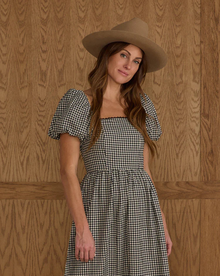 Ladies Chiara Dress | Black Gingham | Rylee & Cru
