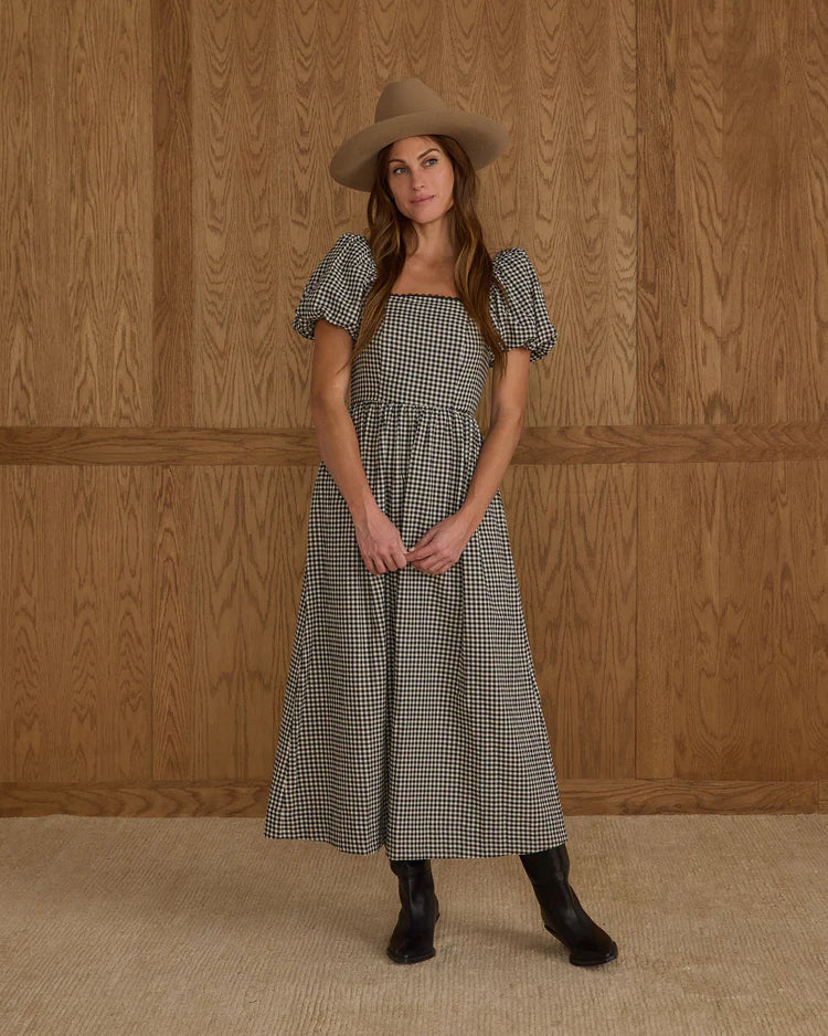 Ladies Chiara Dress | Black Gingham | Rylee & Cru