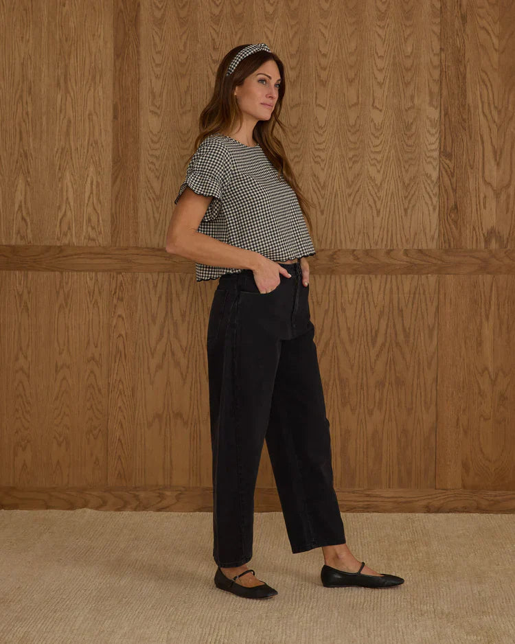 Ladies Barrel Denim | Washed Black | Rylee & Cru