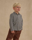 Collared Long Sleeve Shirt | Black Gingham | Rylee & Cru
