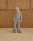 Long Sleeve Knit Button Top | Dusty Blue | Rylee & Cru