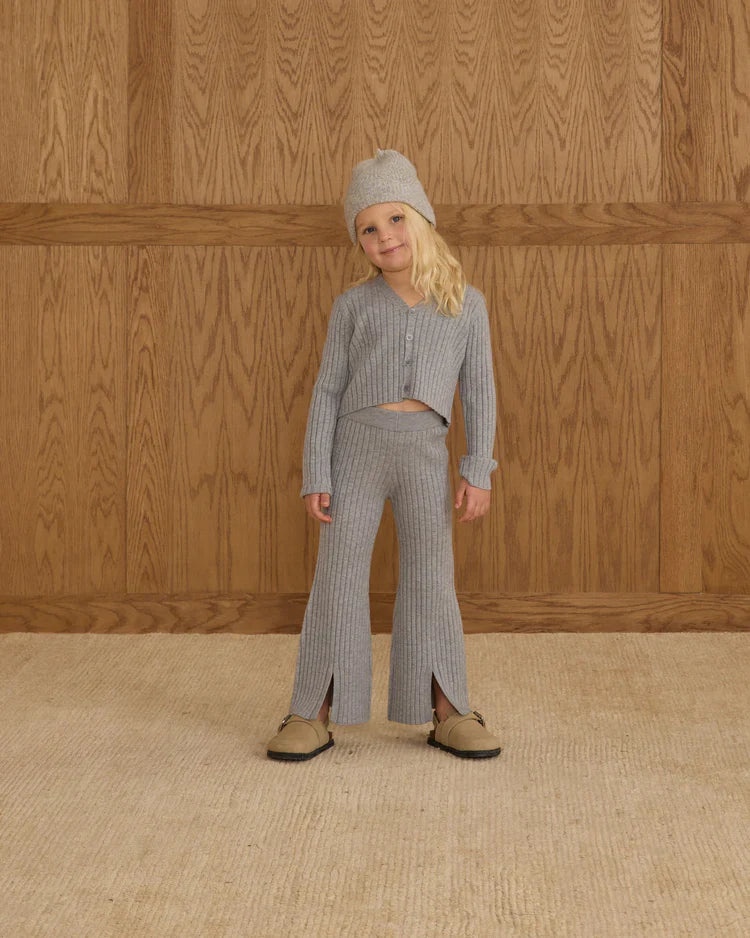 Long Sleeve Knit Button Top | Dusty Blue | Rylee & Cru