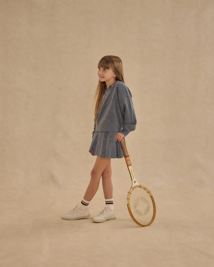 Collared Sweater | Heathered Grey | Rylee & Cru