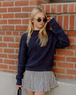 Pleated Skirt | Navy Check Teen | Rylee & Cru