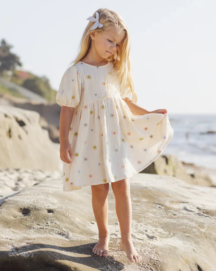 Marley Dress | Embroidered Daisies | Rylee & Cru