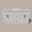 72-Inch Double Sink Shaker Bathroom Vanity — White or Gray | Plywood Cabinet, Solid-Wood Doors, Soft-Close 3-Way Clip-On Hinges | Center 2 Drawers
