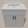 30-Inch Shaker Bathroom Vanity — White or Gray | Plywood Cabinet, Solid-Wood Doors, Soft-Close 3-Way Clip-On Hinges, Natural Wood Interior