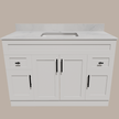 48-Inch Shaker Bathroom Vanity — White or Gray | Plywood Cabinet, Solid-Wood Doors, Soft-Close 3-Way Clip-On Hinges