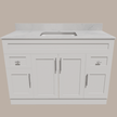 48-Inch Shaker Bathroom Vanity — White or Gray | Plywood Cabinet, Solid-Wood Doors, Soft-Close 3-Way Clip-On Hinges