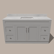 72-Inch Single Sink Shaker Bathroom Vanity — White or Gray | Plywood Cabinet, Solid-Wood Doors, Soft-Close 3-Way Clip-On Hinges | 4 Drawers, Center Double Doors