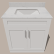 30-Inch Shaker Bathroom Vanity — White or Gray | Plywood Cabinet, Solid-Wood Doors, Soft-Close 3-Way Clip-On Hinges, Natural Wood Interior
