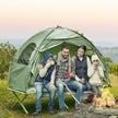 Outsunny Pop Up Camping Cot Tent Combo Set Portable Folding Outdoor Elevated Bed Dark Green