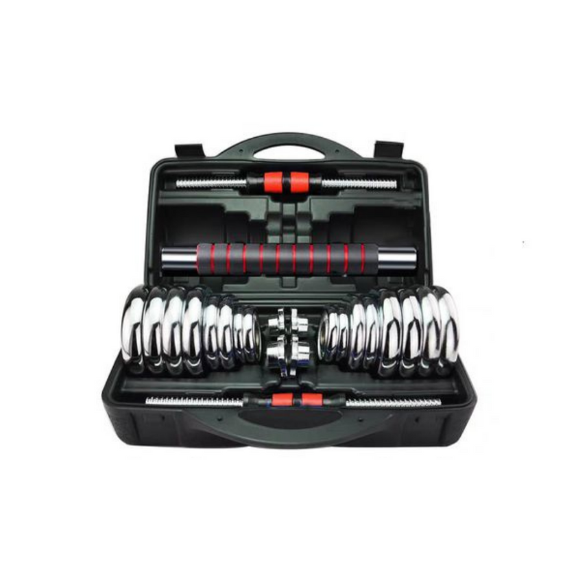 Cast Iron Adjustable Dumbbell Set with Barbell Bar Connector