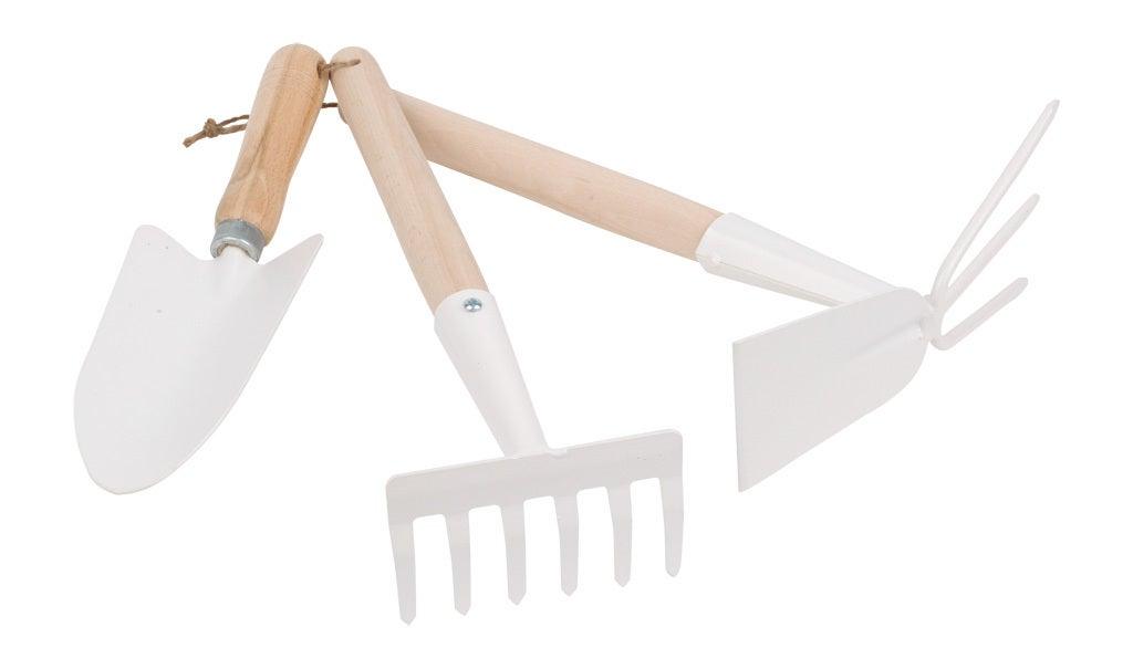 REDECKER - Ensemble d'outils de jardinage 3 pièces en bois de hêtre/blanc, 37 cm/14,5