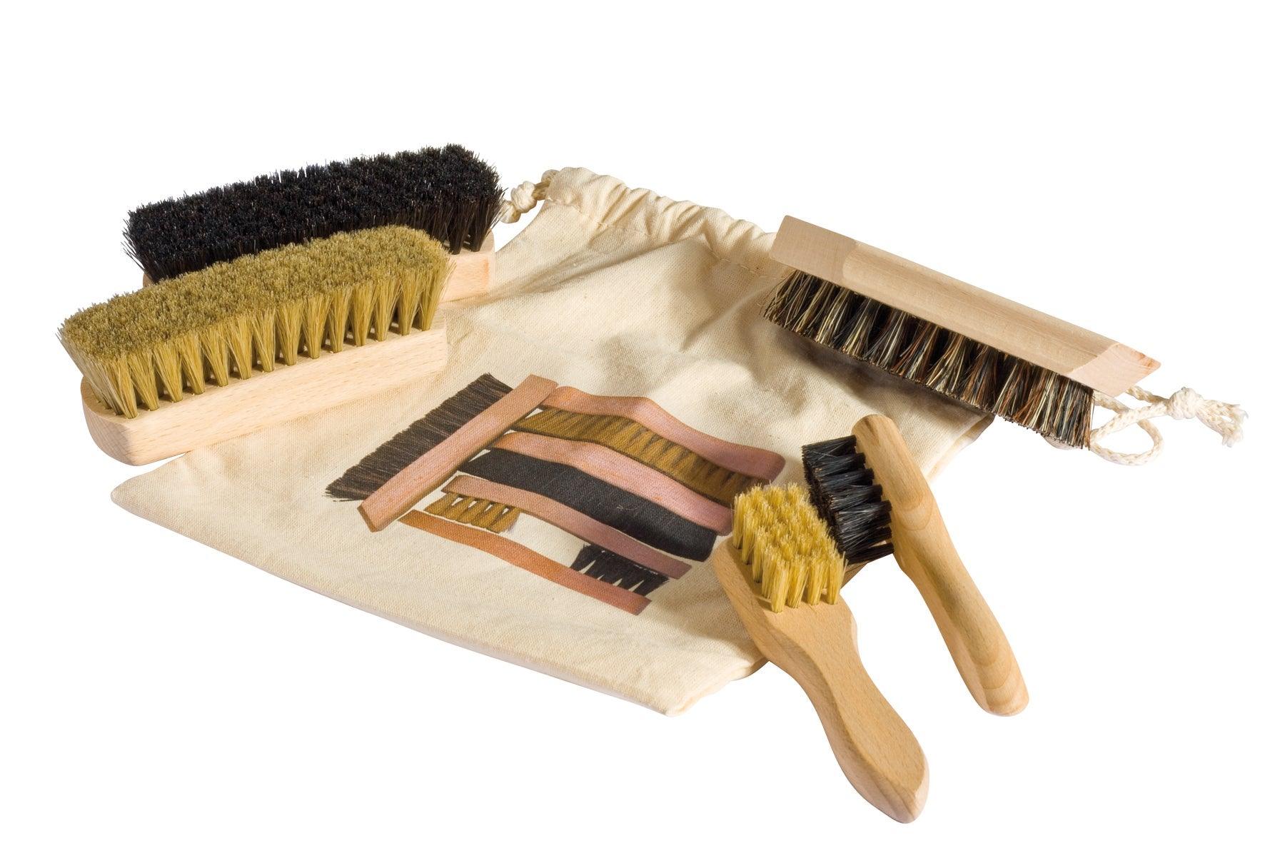 REDECKER - Travel Shoe Kit 6/St (5 Brushes In Printed Cotton Bag)