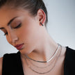 GEILNAR:  Triple Layer Mixed-Chain Necklace in Silver