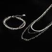 REINEDA: Triple Stacked White Gold (Silver Toned) Bracelet