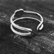 Bague en forme de cœur RENEE, plaquée or blanc argenté, avec double rangée de zircons cubiques (CZ).