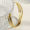 Style RENIE: Triple stacked Overpass Bracelet with Surface Notch Design