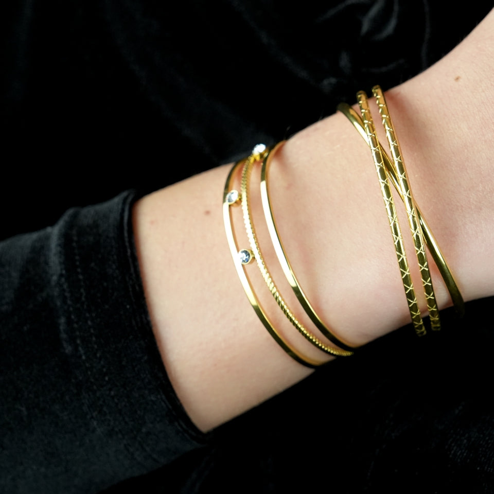 Bracelet LADARIA 'Trio of Cuffs' avec strass.