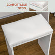 Olivia Vanity Desk Set with Stool and LED Lighting Mirror-White