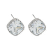 RICCA Silver : Boucles d'oreilles à porter au quotidien, ornées, en forme carrée, en moissanite (alternative au diamant).