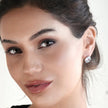 RICCA Silver : Boucles d'oreilles à porter au quotidien, ornées, en forme carrée, en moissanite (alternative au diamant).