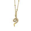RIHANNA Beaded Chain Necklace with a Pavé Zirconia Serpent Pendant in Gold