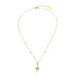 RIHANNA Beaded Chain Necklace with a Pavé Zirconia Serpent Pendant in Gold