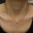 RIHANNA Beaded Chain Necklace with a Pavé Zirconia Serpent Pendant in Gold