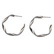 RIMINI Silver (White Gold): Sculpted Twist Hoop Earrings