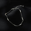 RITIKA: Tiny Square-Beads Dainty Chain Bracelet in White Gold (Silver Toned)