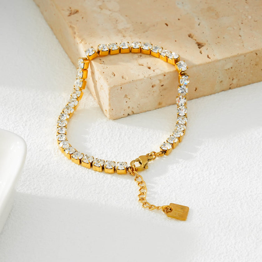 RITMO Gold : Bracelet Tennis Classique – Élégance intemporelle pour toutes les occasions