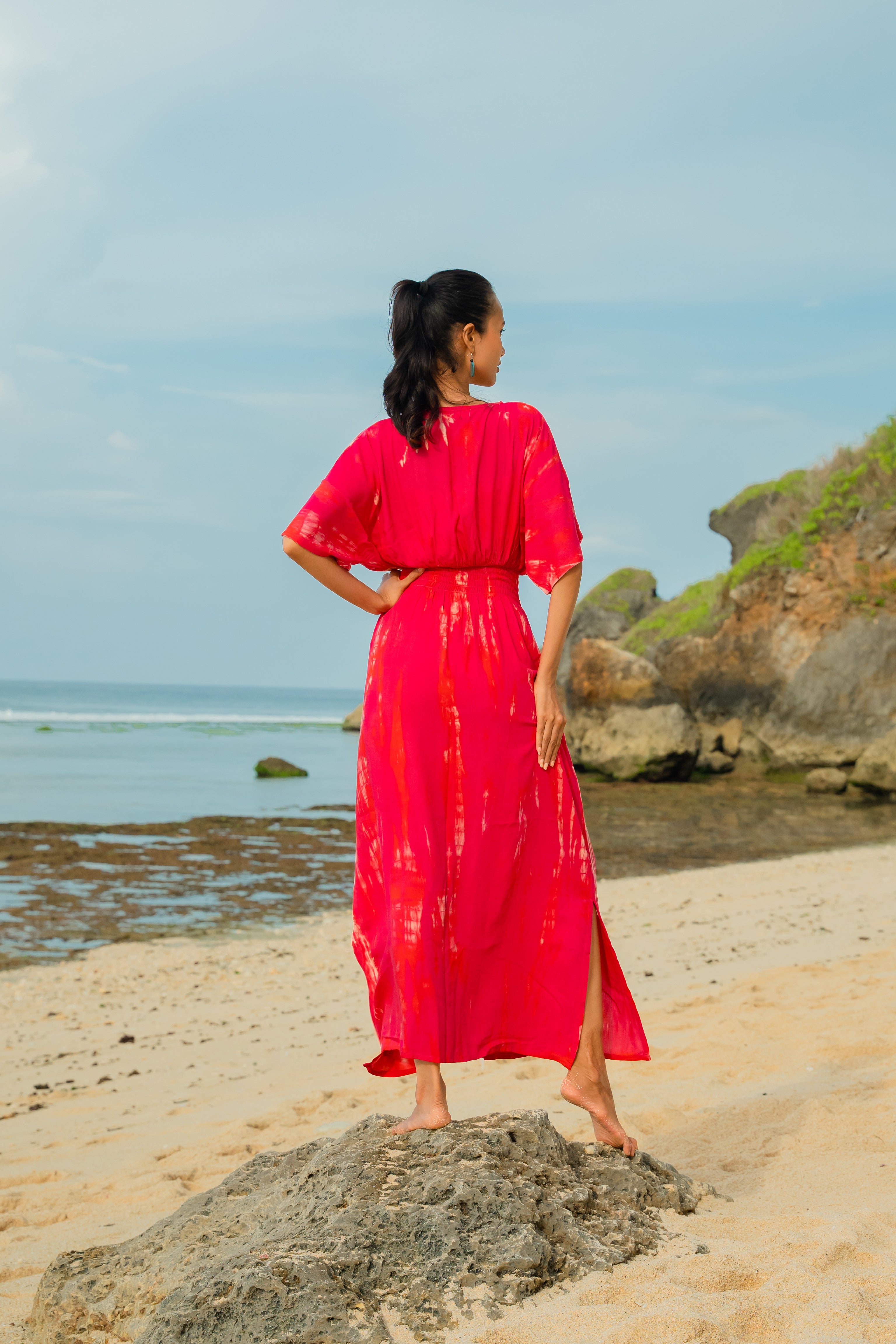 Bone Tie Dye Maxi Dress - Pink
