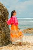 Ombre Strped Kimono - Pink & Orange