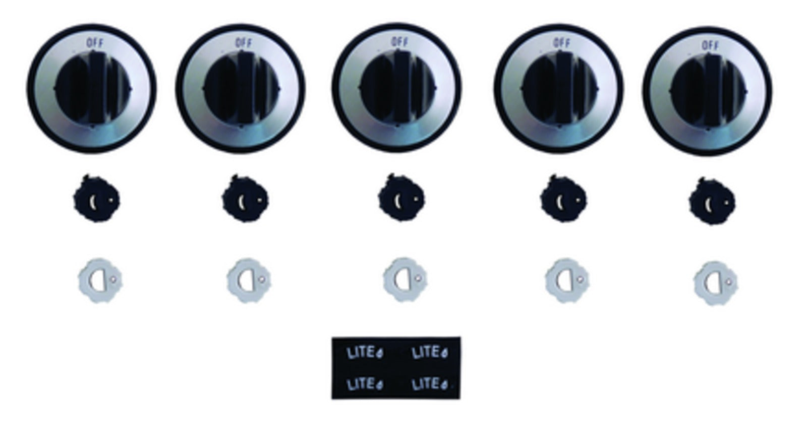 RK203 Black 5-Knob Gas Burner Kit - Oven Range Parts