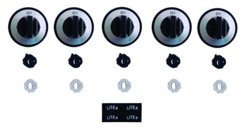 RK203 Black 5-Knob Gas Burner Kit - Oven Range Parts