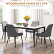 Blake Vegan Leather Modern Dining Chairs with Diamond Tufting-Set of 4-Grey