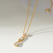 Style ROCHINA Gold:  A Trio of Zirconia Charms Pendant Chain Necklace