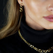 Boucles d'oreilles pendantes CUBA en chaîne cubaine et zircone.